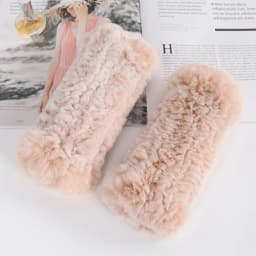 Winter Girl Natural Real Rex Rabbit Fur Gloves Good Elastic Hand Knitted Rex Rabbit Fur Mittens Lady Real Rex Rabbit Fur Gloves