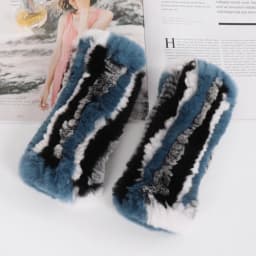 Winter Girl Natural Real Rex Rabbit Fur Gloves Good Elastic Hand Knitted Rex Rabbit Fur Mittens Lady Real Rex Rabbit Fur Gloves