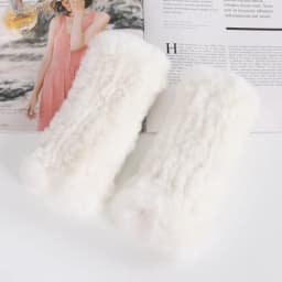 Winter Girl Natural Real Rex Rabbit Fur Gloves Good Elastic Hand Knitted Rex Rabbit Fur Mittens Lady Real Rex Rabbit Fur Gloves