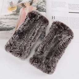 Winter Girl Natural Real Rex Rabbit Fur Gloves Good Elastic Hand Knitted Rex Rabbit Fur Mittens Lady Real Rex Rabbit Fur Gloves
