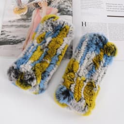 Winter Girl Natural Real Rex Rabbit Fur Gloves Good Elastic Hand Knitted Rex Rabbit Fur Mittens Lady Real Rex Rabbit Fur Gloves