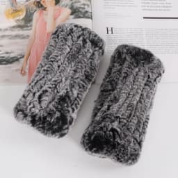 Winter Girl Natural Real Rex Rabbit Fur Gloves Good Elastic Hand Knitted Rex Rabbit Fur Mittens Lady Real Rex Rabbit Fur Gloves