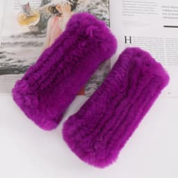 Winter Girl Natural Real Rex Rabbit Fur Gloves Good Elastic Hand Knitted Rex Rabbit Fur Mittens Lady Real Rex Rabbit Fur Gloves