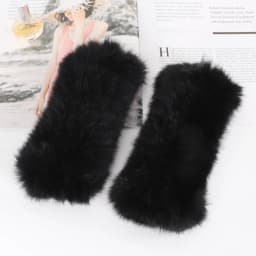 Winter Girl Natural Real Rex Rabbit Fur Gloves Good Elastic Hand Knitted Rex Rabbit Fur Mittens Lady Real Rex Rabbit Fur Gloves