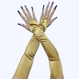 48cm Women Satin Hook Finger Long Fingerless Gloves Solid Retro Style Opera Evening Proms Dress Etiquette Cosplay Accessories