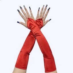 48cm Women Satin Hook Finger Long Fingerless Gloves Solid Retro Style Opera Evening Proms Dress Etiquette Cosplay Accessories