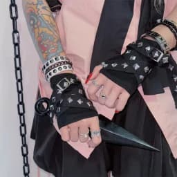 Y2K Millennial Hot JK Girls Rivet Strap Gloves Hip hop Harajuku Fingerless Gloves Punk Gothic Style Short Arm Warmer Streetwear