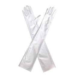 52cm Women Flapper Gloves Matching Costume Classic Adult Black White Red Skin Opera/Elbow/Wrist Stretch Satin Finger Long Gloves