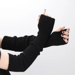 Y2K Women Long Fingerless Gloves Winter Warm Arm Sleeve Knitted Arm Warmer Mitten Casual Over Elbow Punk Gothic Gloves