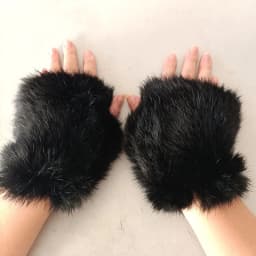 Women Genuine Knitted Rabbit Fur Glove Short Warm Winter Female Real Fur Gloves Fashion Hand Warmer