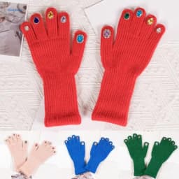Unisex Gemstones Mittens Adults Teens Gloves Winter Warm Gloves Full Finger Warm Mittens Touchscreen Teens Mittens