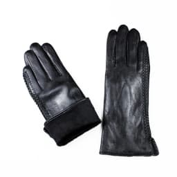 Winter Warm Leather Gloves for Women Fashion Button Style with Thin Wool And Velvet Lining Outdoor Cycling Gloves
