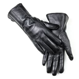 Winter Warm Leather Gloves for Women Fashion Button Style with Thin Wool And Velvet Lining Outdoor Cycling Gloves