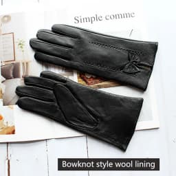 Winter Warm Leather Gloves for Women Fashion Button Style with Thin Wool And Velvet Lining Outdoor Cycling Gloves