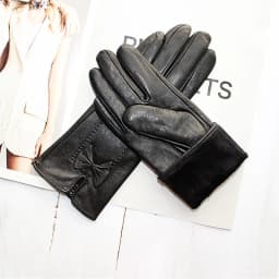 Winter Warm Leather Gloves for Women Fashion Button Style with Thin Wool And Velvet Lining Outdoor Cycling Gloves