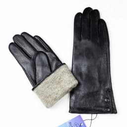 Winter Warm Leather Gloves for Women Fashion Button Style with Thin Wool And Velvet Lining Outdoor Cycling Gloves