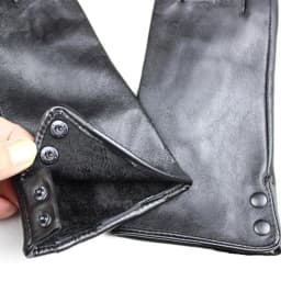 Winter Warm Leather Gloves for Women Fashion Button Style with Thin Wool And Velvet Lining Outdoor Cycling Gloves