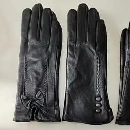 Winter Warm Leather Gloves for Women Fashion Button Style with Thin Wool And Velvet Lining Outdoor Cycling Gloves