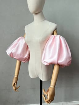 Women's Elegant Designer Puff Satin Arm Sleeve Female Vintage Photography Formal Dress Performance Party Glove R3370