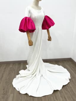 Women's Elegant Designer Puff Satin Arm Sleeve Female Vintage Photography Formal Dress Performance Party Glove R3370
