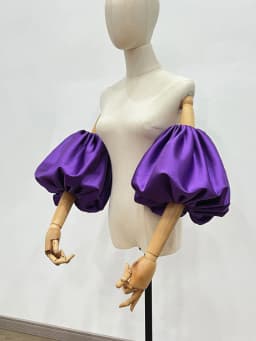 Women's Elegant Designer Puff Satin Arm Sleeve Female Vintage Photography Formal Dress Performance Party Glove R3370