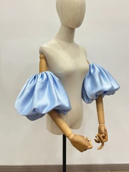 Women's Elegant Designer Puff Satin Arm Sleeve Female Vintage Photography Formal Dress Performance Party Glove R3370