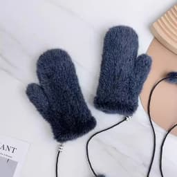 Winter Real Mink Fur Gloves Fashion Soft Warm 100%Natural Mink Fur Gloves Lady Good Elastic Genuine Fur Gloves Knitted Fur Glove