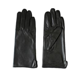 Summer Driving Thin Leather Sheepskin Gloves Women's Fashionable Silk Lining Perforated Motorcycle Riding Finger Gloves