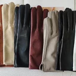 Summer Driving Thin Leather Sheepskin Gloves Women's Fashionable Silk Lining Perforated Motorcycle Riding Finger Gloves