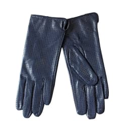 Summer Driving Thin Leather Sheepskin Gloves Women's Fashionable Silk Lining Perforated Motorcycle Riding Finger Gloves