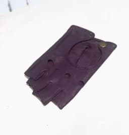 Women's Natural Sheepskin Leather Hollow Out Semi-finger Glove Female Party Dancing Driving Glove 1875