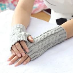 Women Stylish Hand Warmer Winter Gloves Arm Crochet Knitting Faux Wool Mitten Warm Fingerless Glove Twist Pattern Women Gloves