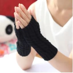 Women Stylish Hand Warmer Winter Gloves Arm Crochet Knitting Faux Wool Mitten Warm Fingerless Glove Twist Pattern Women Gloves