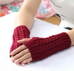 Women Stylish Hand Warmer Winter Gloves Arm Crochet Knitting Faux Wool Mitten Warm Fingerless Glove Twist Pattern Women Gloves