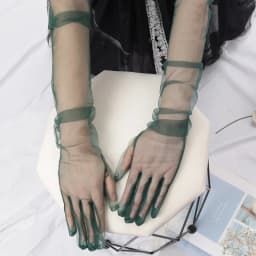 Fashion Long Sheer Tulle Gloves Ultra Thin Stretchy Full Finger Mittens Mesh Elbow Wedding Bride Gloves Drive Sunscreen Mittens