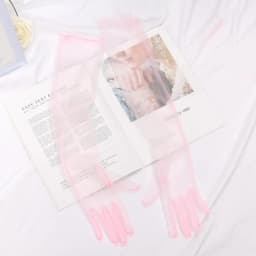 Fashion Long Sheer Tulle Gloves Ultra Thin Stretchy Full Finger Mittens Mesh Elbow Wedding Bride Gloves Drive Sunscreen Mittens