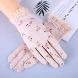 2024 New Fashion Flowers Women's Summer Driving Gloves Non-slip Block UV Touch Screen Gloves Breathable Cotton Gloves for Women