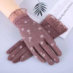 2024 New Fashion Flowers Women's Summer Driving Gloves Non-slip Block UV Touch Screen Gloves Breathable Cotton Gloves for Women
