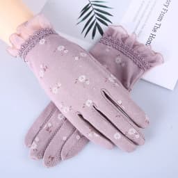 2024 New Fashion Flowers Women's Summer Driving Gloves Non-slip Block UV Touch Screen Gloves Breathable Cotton Gloves for Women