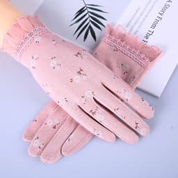 2024 New Fashion Flowers Women's Summer Driving Gloves Non-slip Block UV Touch Screen Gloves Breathable Cotton Gloves for Women