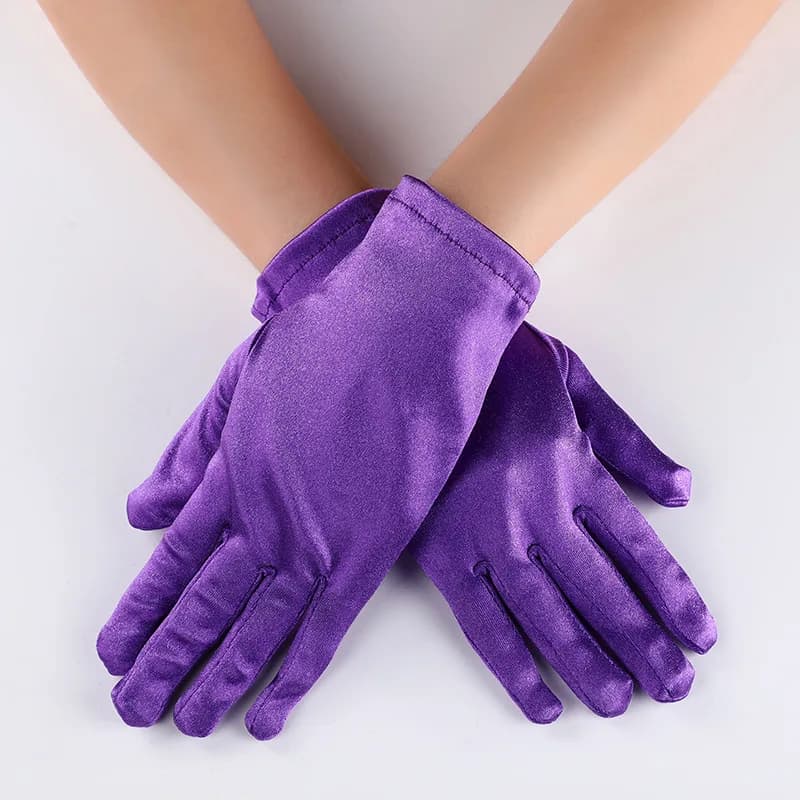 22cm 55cm Women Satin Multicolor Evening Wear Gloves Cosplay Opera Banquet Etiquette Elasticity Fashion Eelgant
