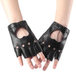 Unisex Punk Style Gloves Synthetic Leather Fingerless Gloves for Riding Driving Motorcycle Half Finger for Men Women Mittens