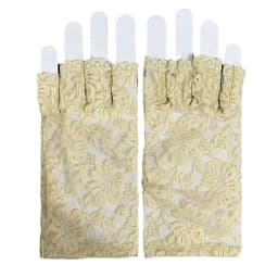 Women Sexy Lace Flowers Breathable Half Finger Gloves Thin Mesh Transparent Stage Performance Retro Style Fashionable Personalit