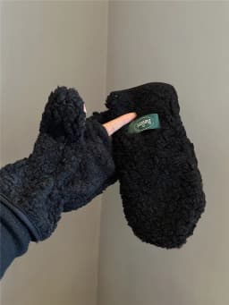 Thickened Lamb Fur Gloves Ear Covers Cycling Protection Soft Winter Gloves for Men And Women Cute Student Riding Ear Protection