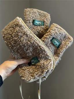 Thickened Lamb Fur Gloves Ear Covers Cycling Protection Soft Winter Gloves for Men And Women Cute Student Riding Ear Protection