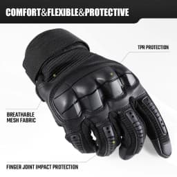 TouchScreen Tactical Full Finger Gloves Hard Rubber Paintball Airsoft Bicycle Combat PU Leather Anti-skid Cycling Work Glove Men