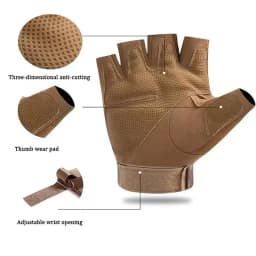 Men's Tactical Half Finger Gloves Army Military Combat Hunting Shooting Air Gun Paintball Police Duty No Finger