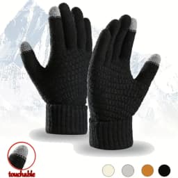 Wool Knitted Gloves Unisex Pineapple Texture Touchscreen Elastic Gloves Winter Warm For Cycling Jacquard Students Gloves