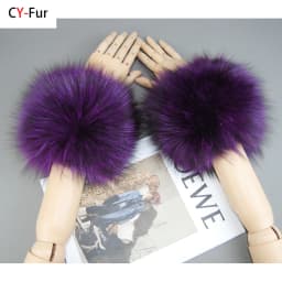 2026 New Style Fox Fur Cuff Arm Warmer Lady Bracelet Real Fur Wristband Glove High Quality Fox fur Cuffs Hot Sale Wrist Warmer