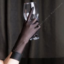 Sexy Women Smooth Oil Glossy Short Gloves Sheer Transparent Mittens High Stretch Tight Stocking Gloves Underwear Accessories